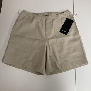 NEW Lululemon Relaxed Fit Pull on Short Light Woven‎ Medium 7" Beige NWT$78